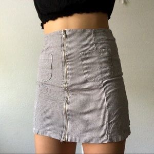 Brandy Melville Striped Zipper Mini Skirt